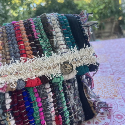 Boho handmade clutch bag colorful