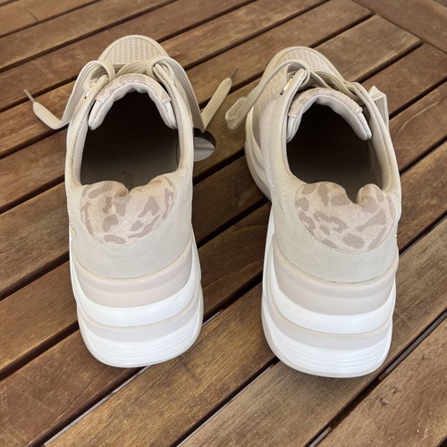 Sneakers Wedges Renato Garini new, off white beige leopard, size 38