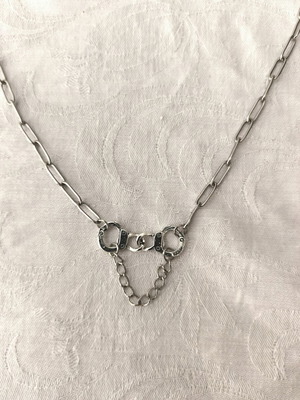Edgy Necklace Choker Stainless Steel Chain Handcuffs Design like new