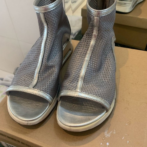 Ash silver peep toe sandals used, size 40.5