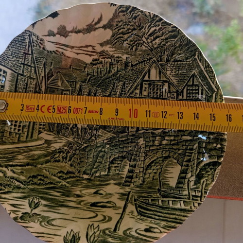 Alfred Meakin The Post House vintage green transferware bowl