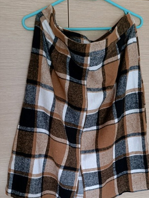 Midi plaid skirt like new, brown, size 46
