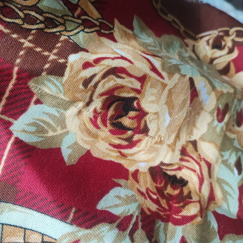 Large cotton scarf with minor defect, like new, 116x116 cm