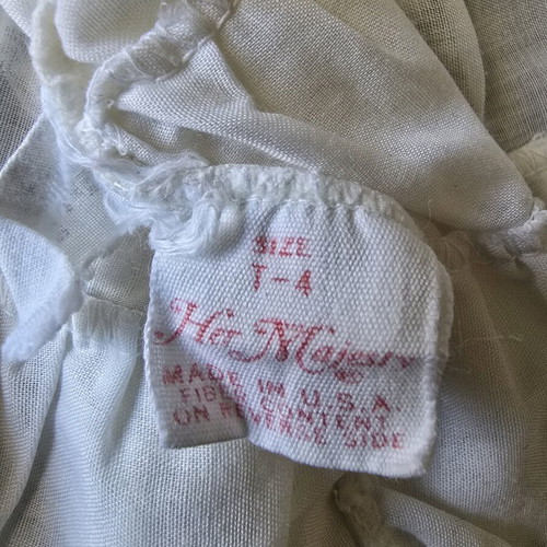 Slip dress sugar color used, kids Her Majesty size 4, 1960