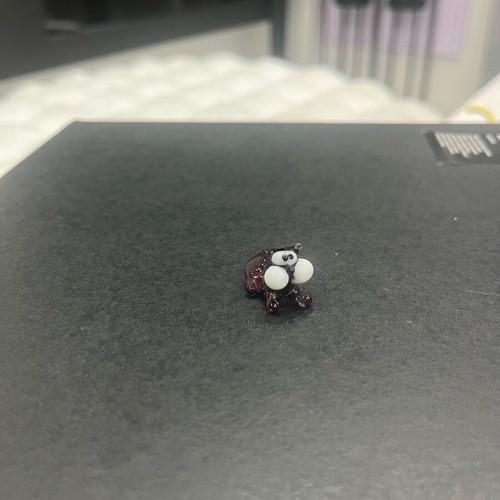 Glass dog miniature handmade like new with details