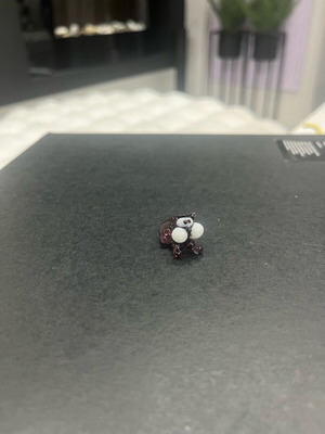 Glass dog miniature handmade like new with details
