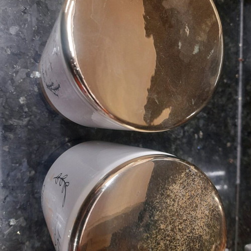 Christmas vases like new, set of 2, white, black, gold
