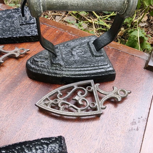 Collection of 19th century collar irons like new with bases
