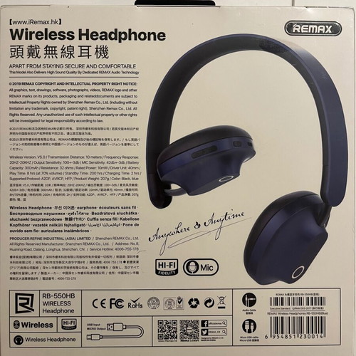 Bluetooth headphones Remax RB-550HB new