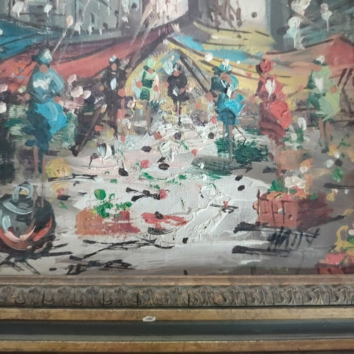 Oil painting with signature, framed
