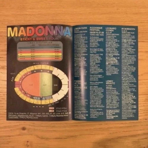 Madonna collectible concert flyer from Athens, new