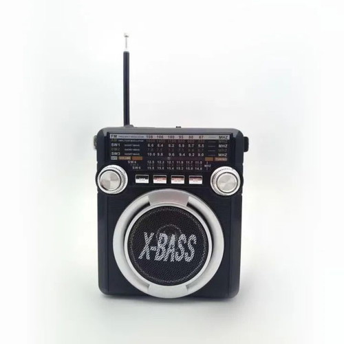 Radio receiver with powerful flashlight new, black