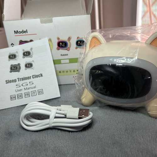 Children's digital tabletop clock-alarm new with cat design