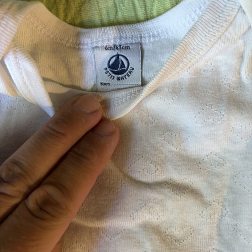 Petit Bateau short sleeve cotton bodies size 68 like new, pack of 2
