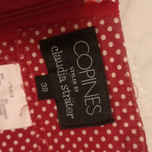 Polka Dot Skirt like new, below knee, size M 38 10, white and red