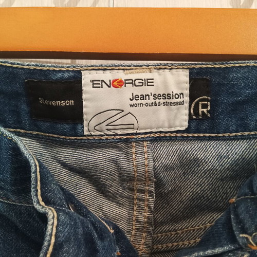 Energie men's jeans size 31 used with rips, straight fit, blue