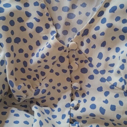 Primark crop shirt like new, size S, white and blue