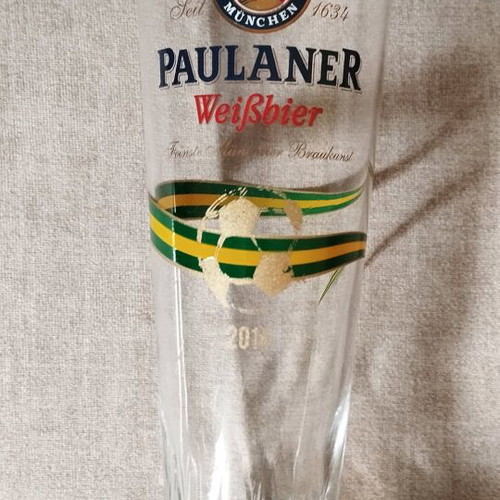 Paulaner collectible 500ml beer glass World Cup Brazil 2014 new