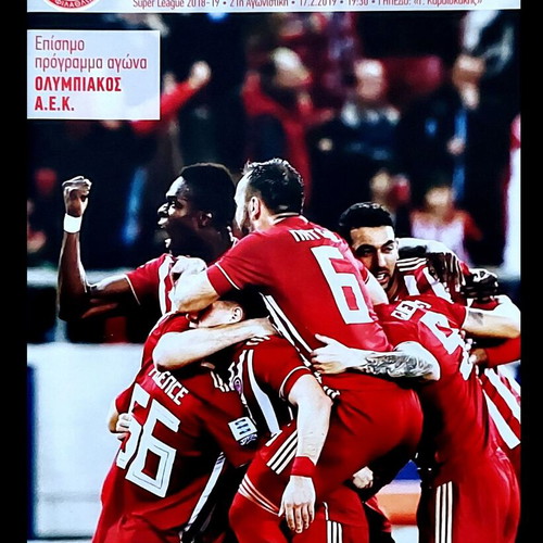 Olympiakos - AEK match programs like new, set of 9