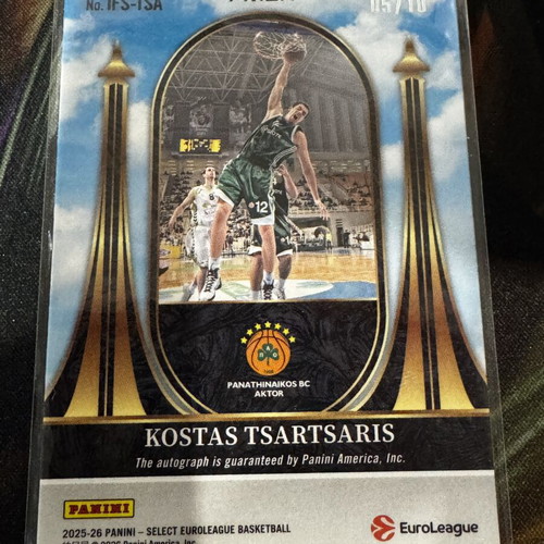 2025/26 Panini Select Euroleague Kostas Tsartsaris Autograph Gold /10