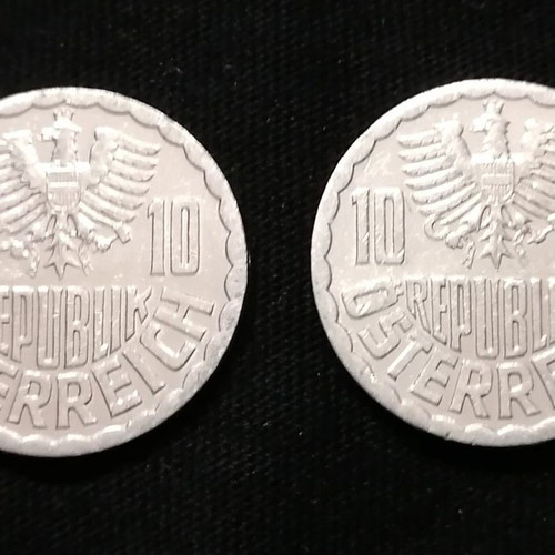 Austria 10 Groschen 1991, 1995 used, 3 coins
