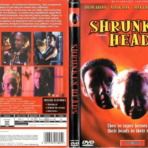 Shrunken Heads DVD used with Greek subtitles, comedy horror thriller