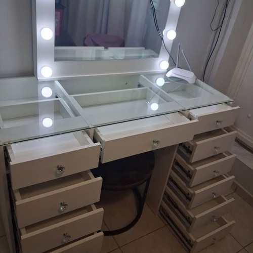 Boudoir 120cm full frame LED mirror with 13 drawers, like new
