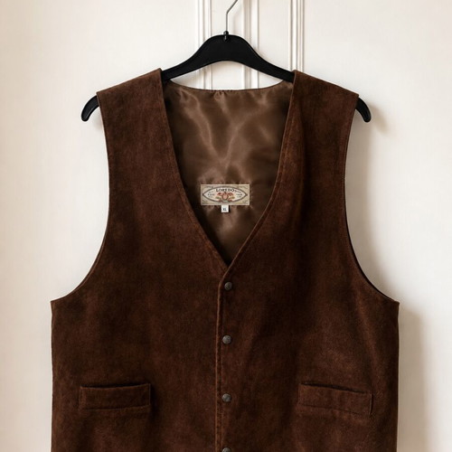 Vintage Loredo men's suede vest XL like new, brown