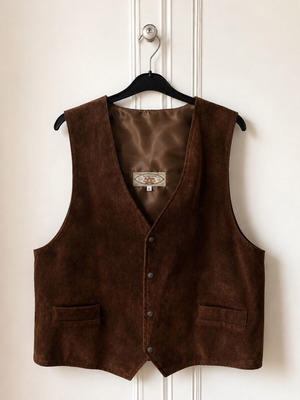 Vintage Loredo men's suede vest XL like new, brown