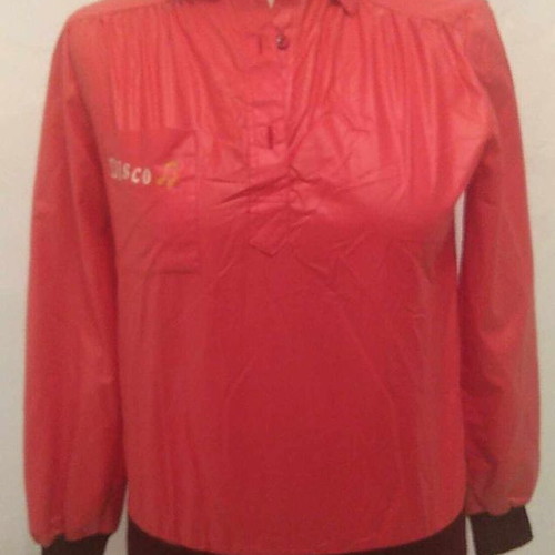 Vintage disco blouse 80s new, red, Greek made