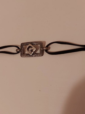 Γυναικείο βραχιόλι καινούργιο, μαύρο με ασημί χρώμα