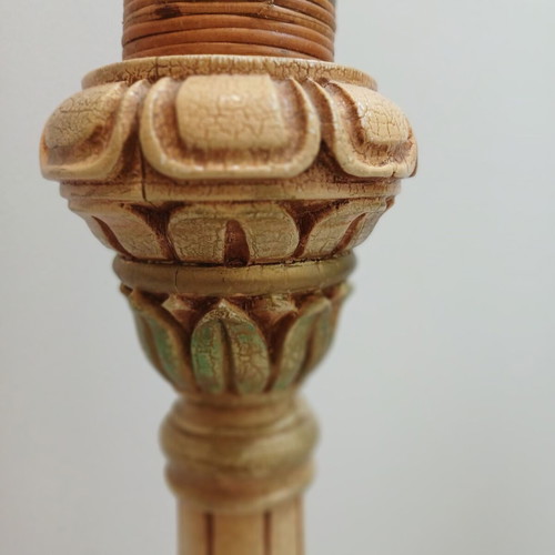 Candle holder set used, two floor-standing, heights 90cm and 62cm