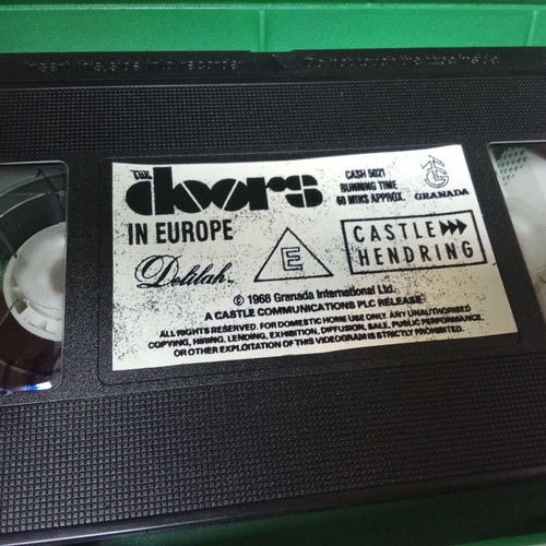 The Doors In Europe VHS tape used, 1980s, Jim Morrison