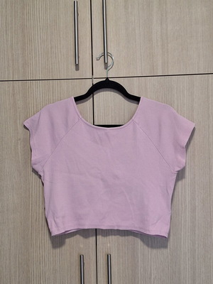 Only lilac ribbed wrap front cropped top size XL like new