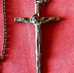 Μεταλλικος χριστιανικός σταυρός με αλυσίδα
