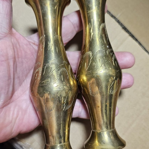 Vintage Indian brass vases used, set of two