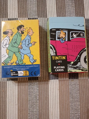 Tin Tin Playing Cards set, like new, sealed and complete