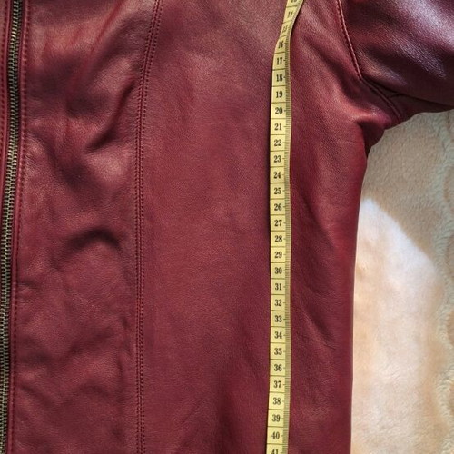 Real leather crimson jacket size L like new