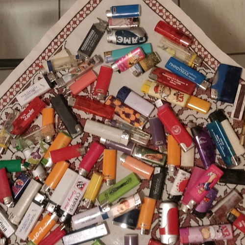 Lighters used, collection of 484 pieces