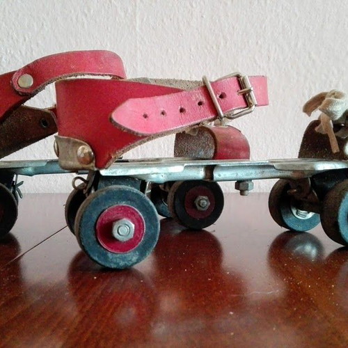 Vintage Germina Adjustable Roller Skates leather and steel used