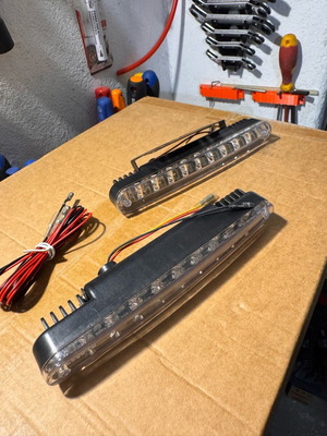 Daytime running lights with flash set of 2 OEM new with wiring