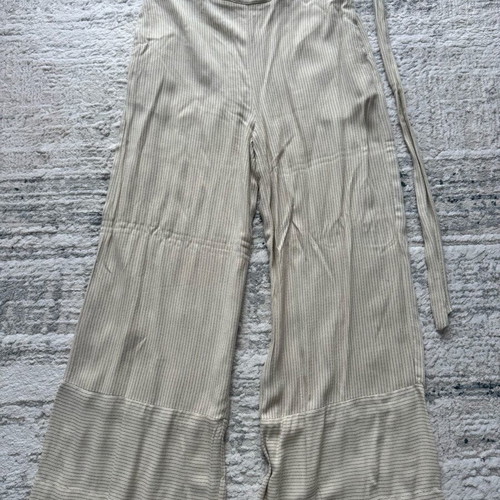 H&M striped pants like new, size 34, beige