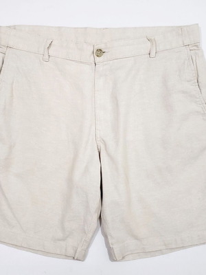 Zara men's shorts bermuda cotton and linen XL-2XL like new, white and beige