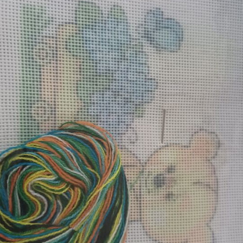 Unstitched embroidery teddy bear