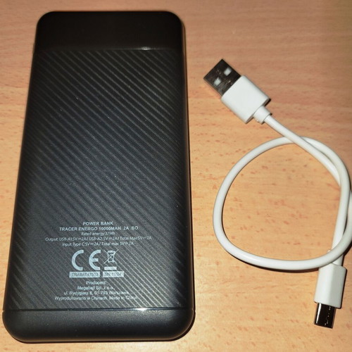 TRACER 10000 mAh Slim Mobile Battery Black