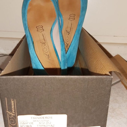 Tsouderos ballerinas used, turquoise, size 37