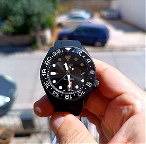 Seiko Mod 42mm GMT black Matte NH34 Automatic watch