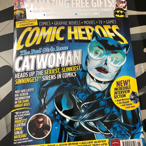 Comic Heroes Magazine #13 used with Batman pin badge and Sidekick comic