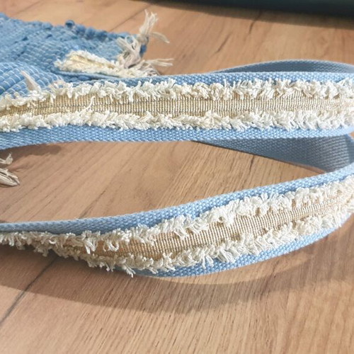 Handmade blue shoulder beach bag custom order
