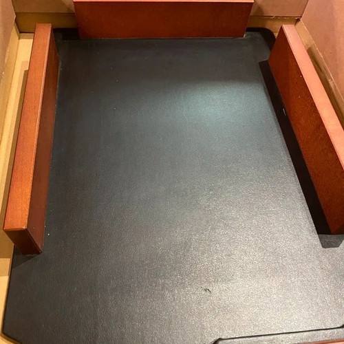 Bestar 7187LDV Creative Desk Set used, 6 pieces, wood and leather